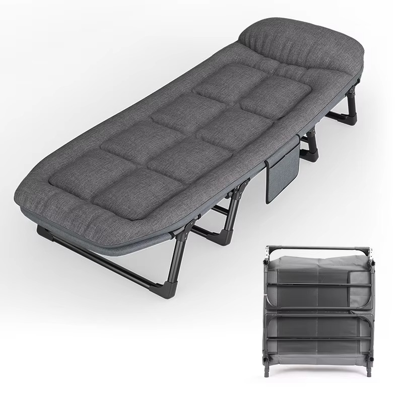 Outdoor Daybed Furniture - モダンな折りたたみ式ベッド、持ち運び可能なシングルキャンプベッド、快適な屋外用、金属フレーム、組み立て不要、卸売価格、ラウンジチェア、デイベッド。