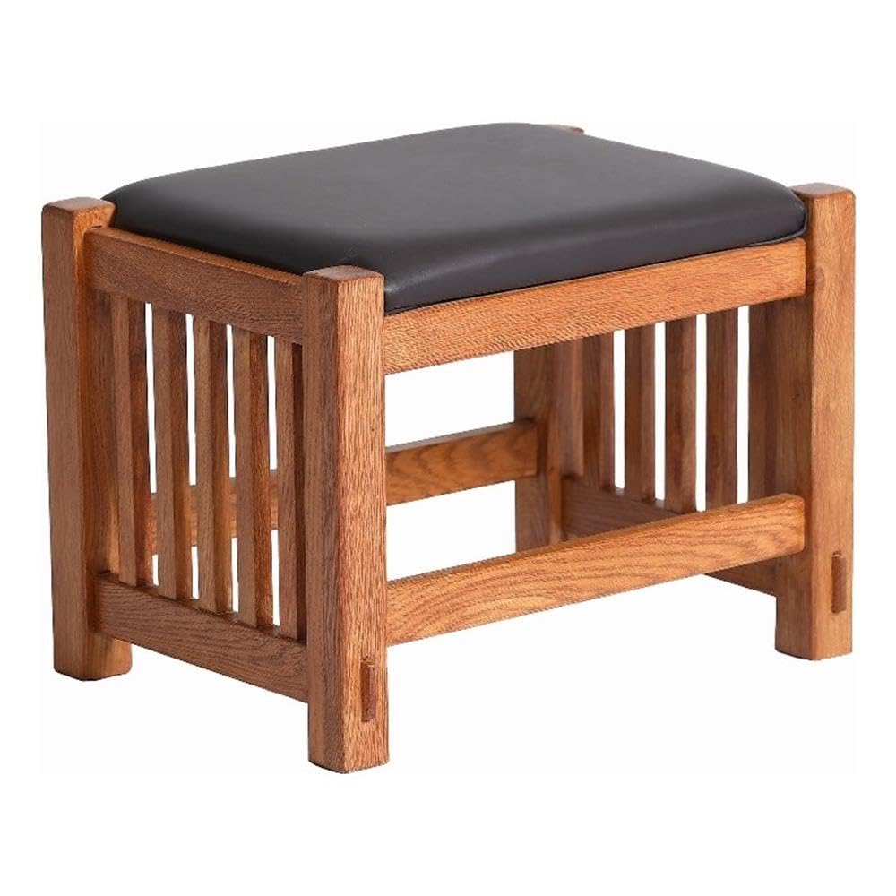 ミッションオーク製フットスツール、チェリーブラウン仕上げ、ス - Outdoor Furniture Wood のレビューと価格