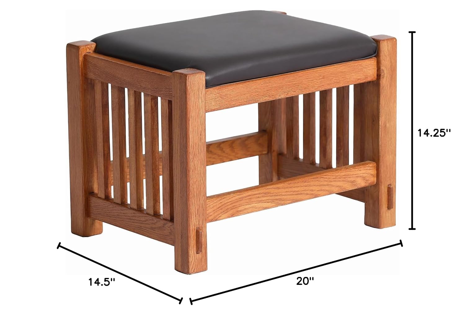 ミッションオーク製フットスツール、チェリーブラウン仕上げ、ス - Outdoor Furniture Wood のレビューと価格