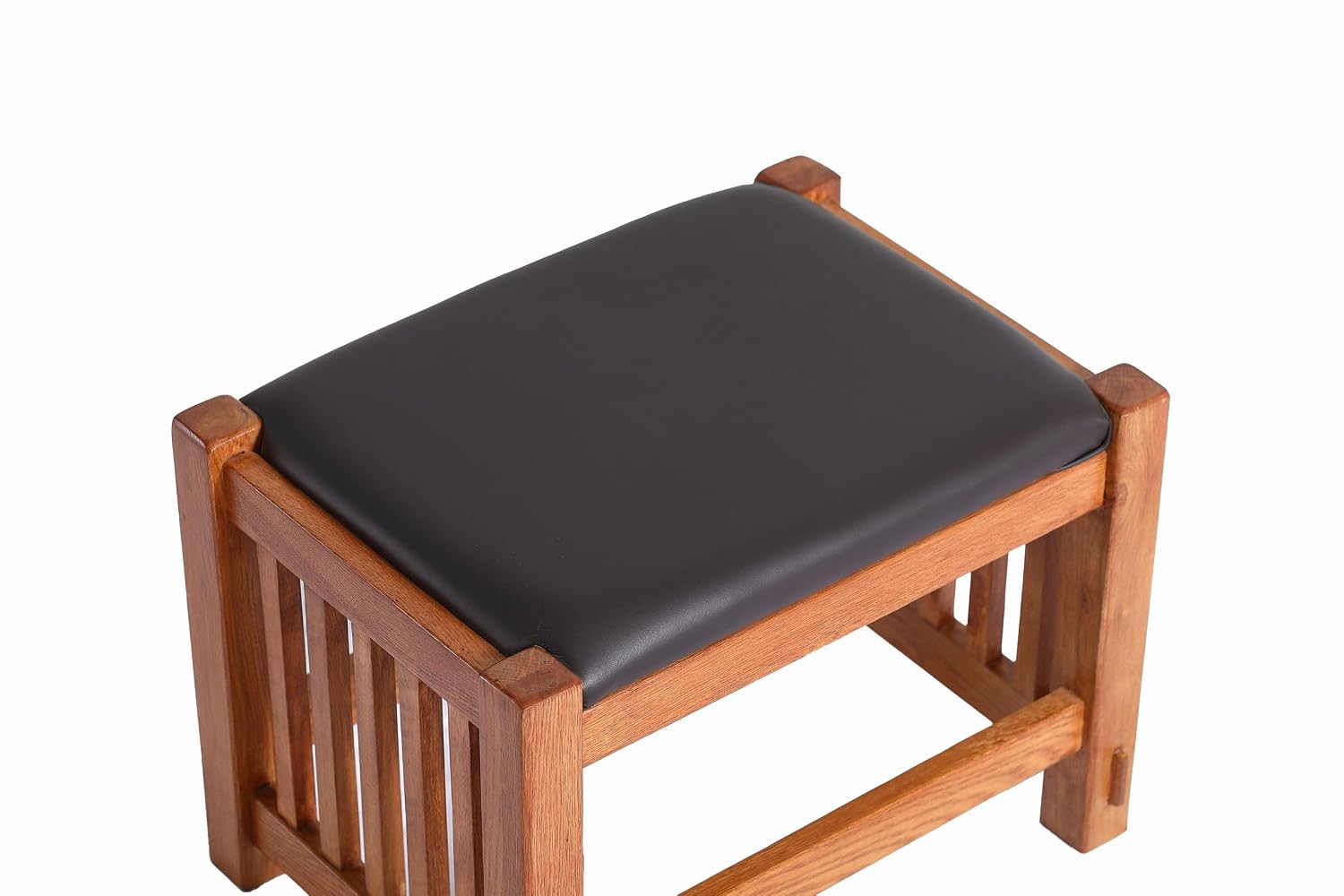 ミッションオーク製フットスツール、チェリーブラウン仕上げ、ス - Outdoor Furniture Wood のレビューと価格