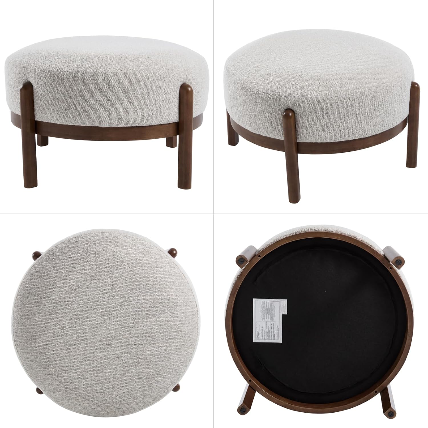 シェルパ生地のオットマンベンチ、木製脚付き、リビングルームや - Outdoor Furniture Wood のレビューと価格