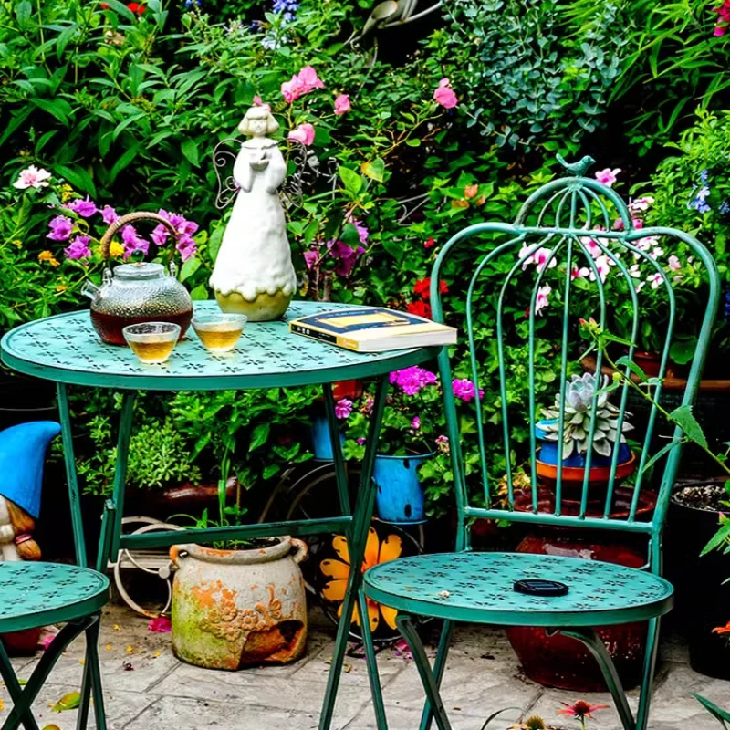 折りたたみ式鉄製テーブルと椅子,パティオとガーデンチェア,古 - Outdoor Furniture Metal Chairs のレビューと価格