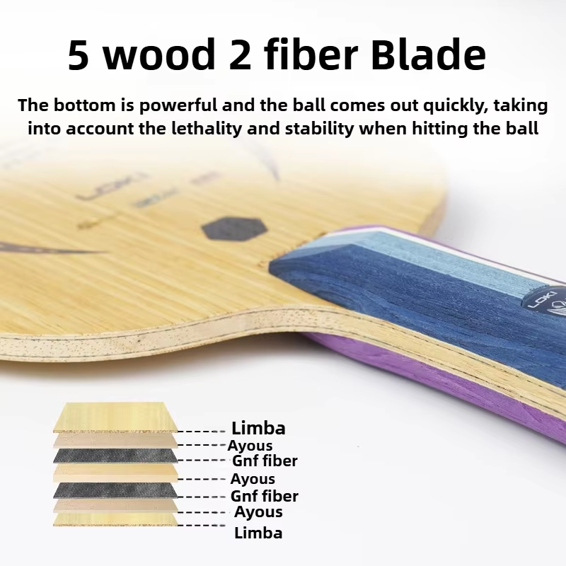LOKI キリン K5 PRO 卓球ラケット 5枚合板 2枚 - Outdoor Furniture Wood のレビューと価格