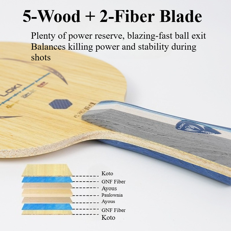 LOKI キリン K5 PRO 卓球ラケット 5枚合板 2枚 - Outdoor Furniture Wood のレビューと価格