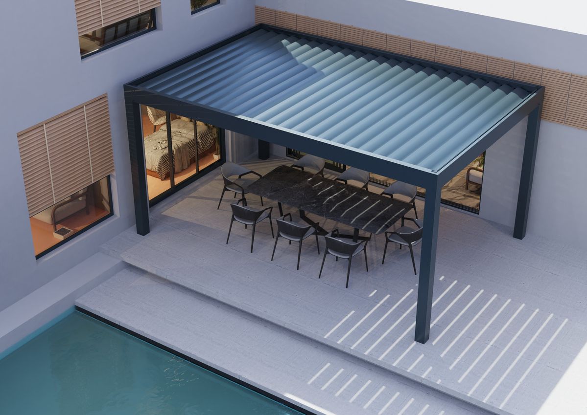 手頃な価格の裏庭用長方形アルミ合金製パビリオン、調整可能なブ - Outdoor Furniture Metal のレビューと価格