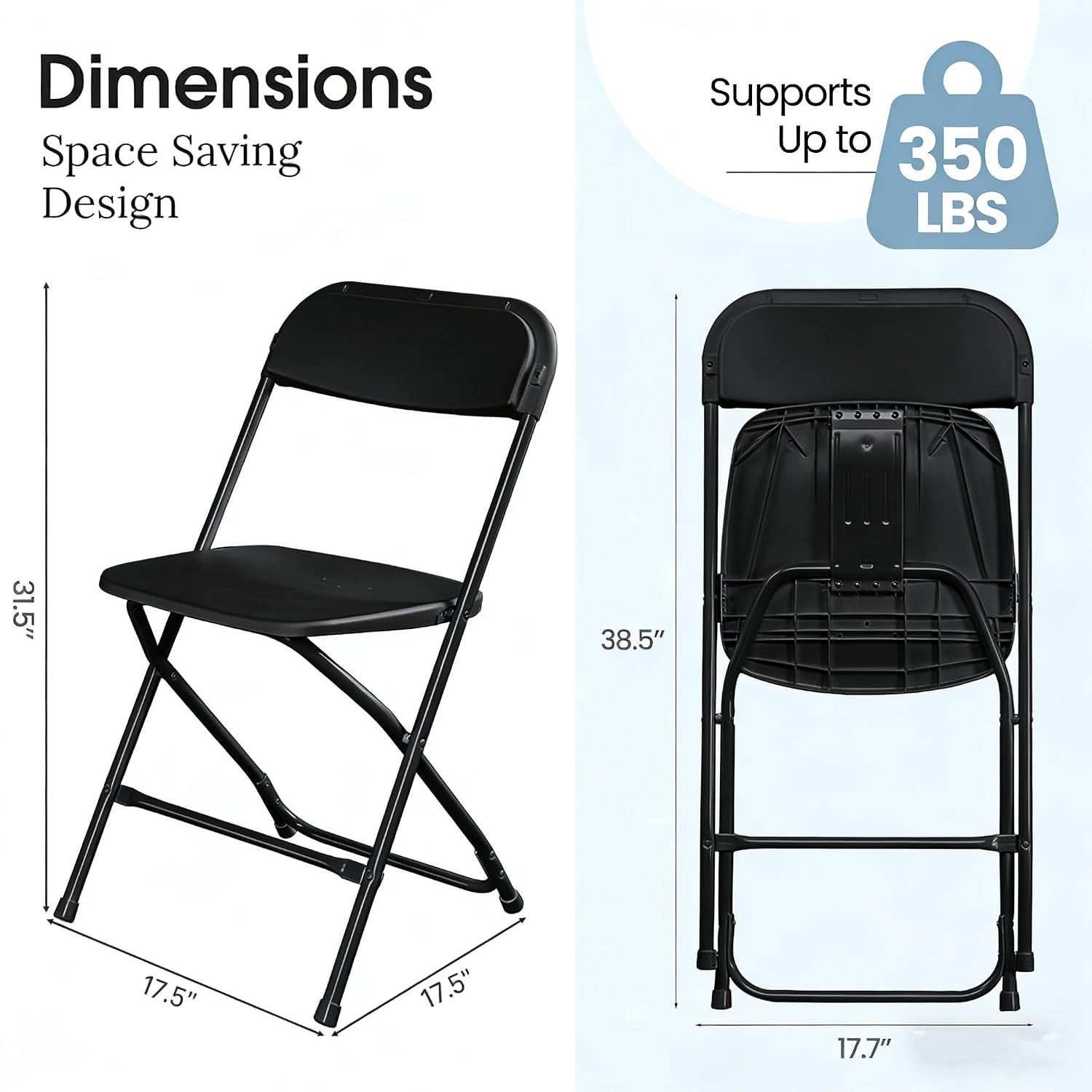 黒の折りたたみ椅子、金属フレーム、頑丈、積み重ね可能、ポータ - Outdoor Furniture Metal Chairs のレビューと価格