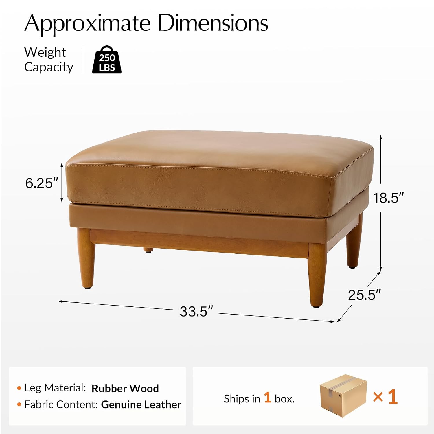 本革製オットマンコーヒーテーブル、33.5インチの正方形ベン - Outdoor Furniture Wood のレビューと価格